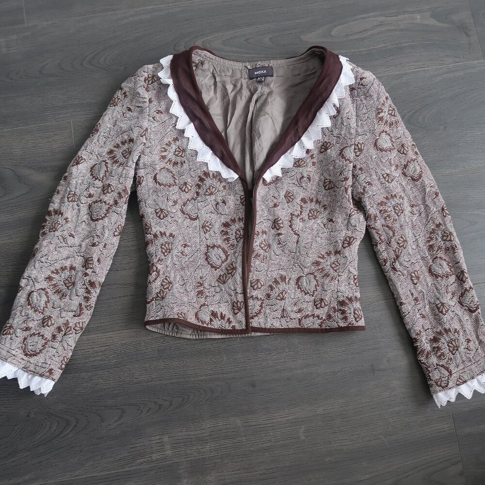 Brown Embroidered Blazer